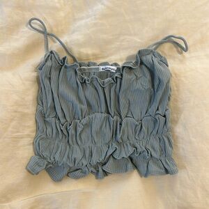 Reformation scrunch blue top XS